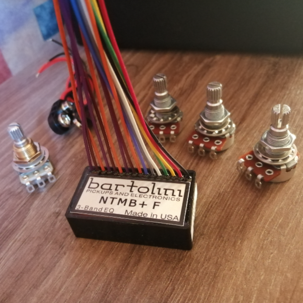 Bartolini Preamp 3 Band NTMB+F + 1Pot (Vol) + 3Pots (Bass, Mid and Tre