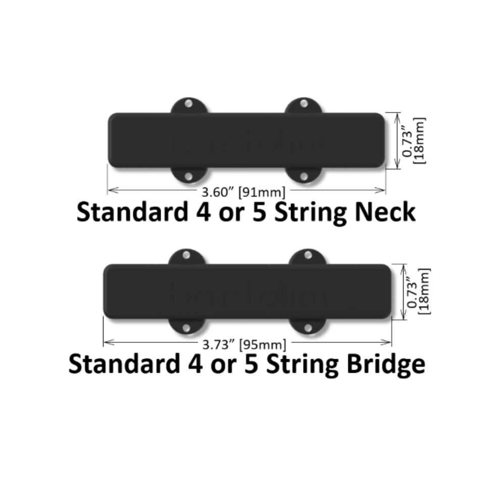 Bartolini 4 Cuerdas Classic Dual Coil J-Bass Bridge - 9CBJD-L1/LN1
