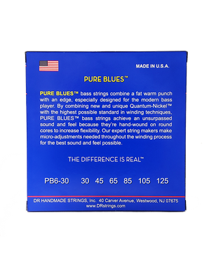 DR Strings Bajo Pure Blues 30-125